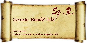Szende Renátó névjegykártya