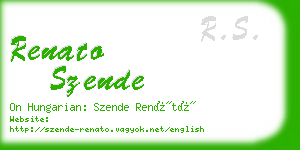 renato szende business card